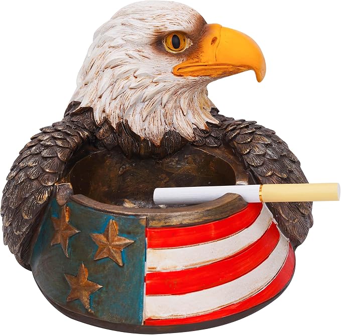Ashtray, Cute Eagle Ashtray, Outdoors Resin Vintage Ashtrays, Mokeless indoor Collectible Gift for Home decor or Office - skull ashtray