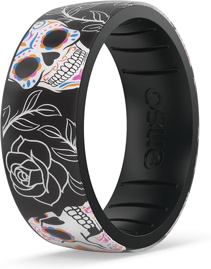Enso Rings Etched Sugar Skulls 3.0 Silicone Rings – Comfortable and Flexible Design