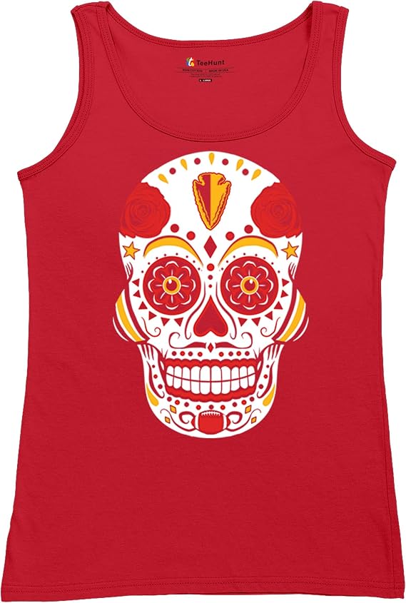Kansas City Sugar Skull Women's Graphic T-Shirts and Tank Tops - skull tank tops