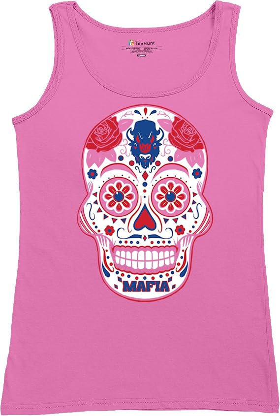 Buffalo Sugar Skull Women's Graphic T-Shirts and Tank Tops - skull tank tops