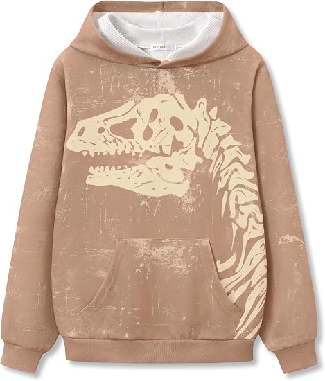 Boys Graphic Pullover Hoodie Long Sleeve Sweatshirt Size 6-18 - skull sweatshirts