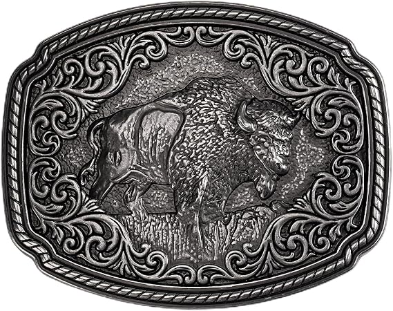 Western Belt Buckle for 1.5" Belts | Heavy Duty Interchangeable Cowboy Buckle Western Accessory for Men & Women - skull wallet