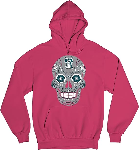 Tee Hunt Philadelphia Sugar Skull Crewneck Men's Graphic Hoodies and Crewneck Sweatshirts - skull sweatshirts