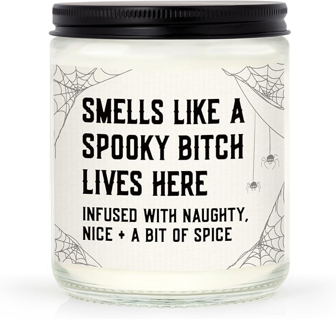 Halloween Decorations Candle, Funny Witchy Spooky Gifts for Women - skull candle