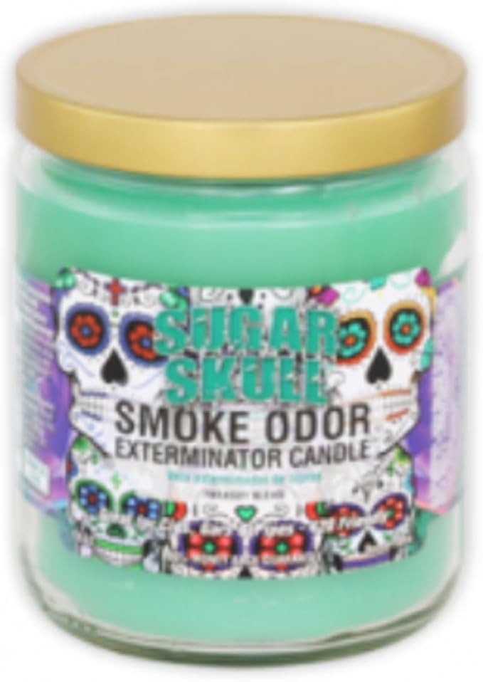 Odor Eliminating Jar Candle – Fresh Collection (Sugar Skull) - skull candle