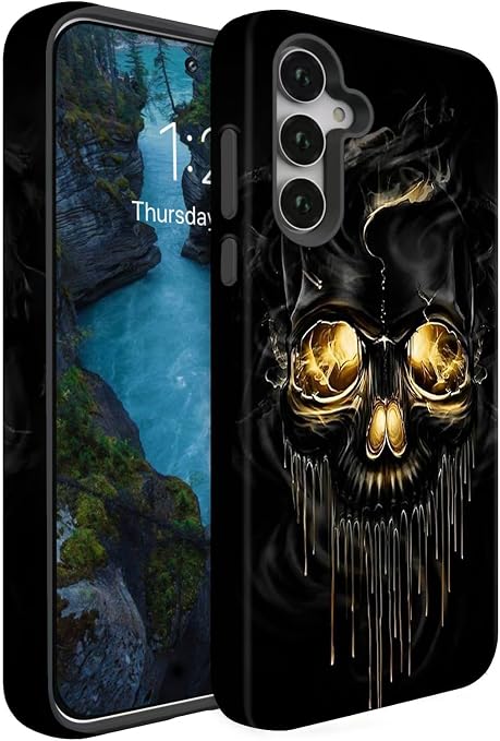 Compatible for Samsung Galaxy A17 5G Case,Individualized and Distinctive Double Layer Protection Shockproof Phone Cover for Women Men Girl Boy,Skull King - Skull phone case