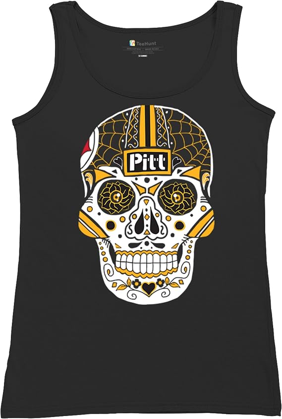 Pittsburgh Sugar Skull Women's Graphic T-Shirts and Tank Tops - skull tank tops