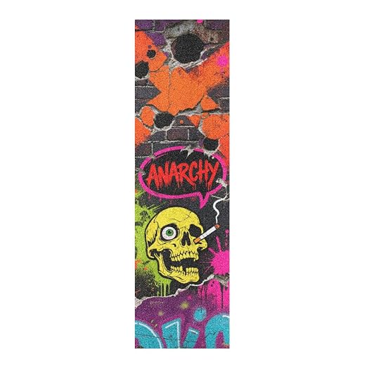 Graffiti Cool Doodle Skull Grip Tape for Skateboards Anti-Tearing Scooter Griptape 33×9 Inch Cinta de agarre para patineta - skull sticker