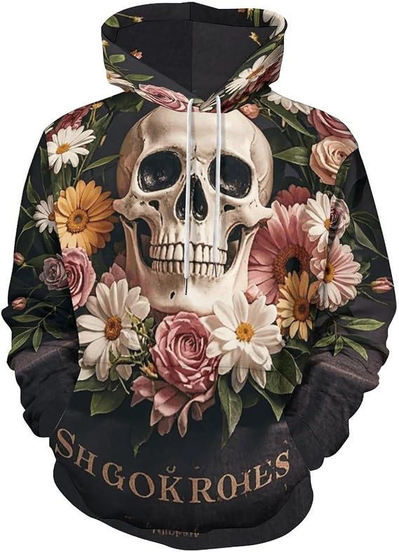 Bonsai Tree Sugar Skull Hoodies for Women Men's Pullover Hooded Sweatshirt for Men Spring Autumn Clothes - skull hoodie