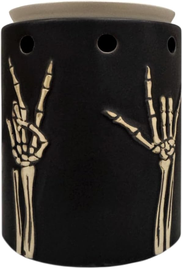 ScentSationals Peace Skully - Halloween Wax Warmer for Scented Wax Melts - skull incense burner