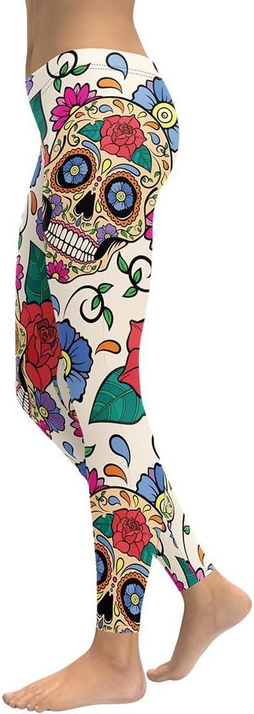 Sugar Skull Leggings for Women Yoga Pants - skull leggings