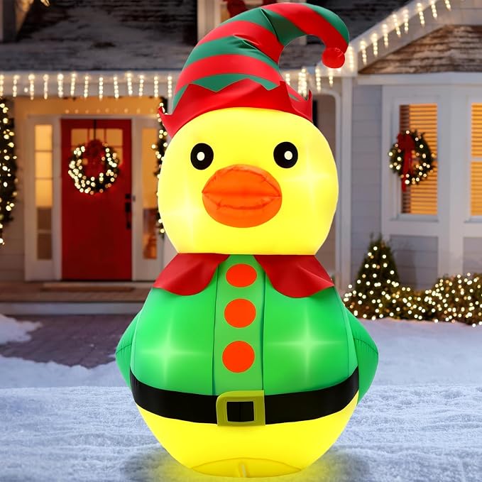 Arrowbash 4 ft Christmas Inflatable Decoration Outdoor Inflatable Elf Duck - skull inflatable