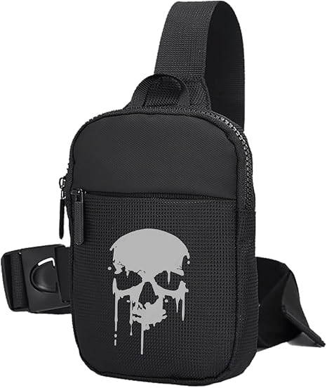 FOECBIR Small Travel Sling Bag For Men, Mini Sling Bags Waterproof For Women Crossbody Bag Chest Bags For Travel Work Sport (Skull, Small) - sugar skull handbags for sale