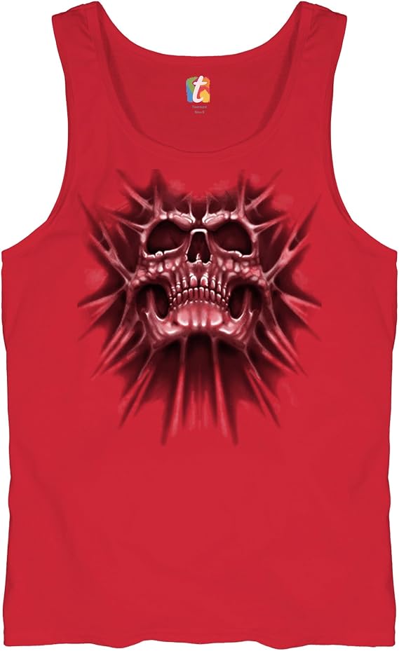Tee Hunt Gray Skull Roots Men's Graphic T-Shirts and Tank Tops - skull tank tops
