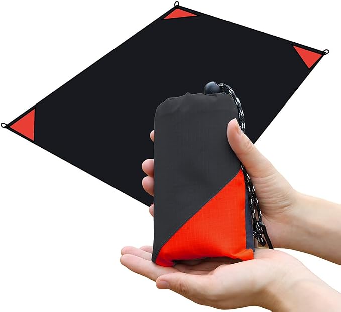 Pocket Picnic Blanket, Compact Lightweight Tarp for Camping - skull floor mat