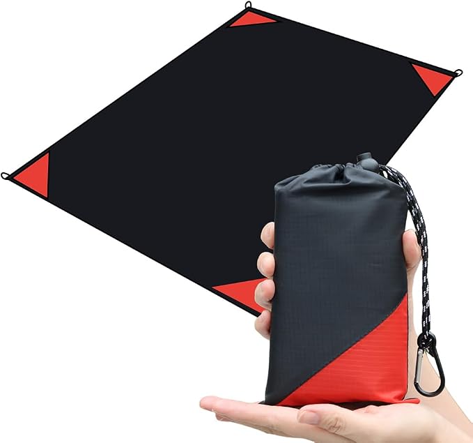 Pocket Picnic Blanket, Compact Lightweight Tarp for Camping - skull floor mat