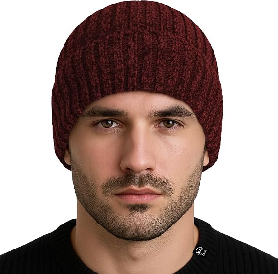 BISMAADH Winter Cuffed Beanie for Men Women Fleece-Lined Beanie Soft Warm Thick Knit Ski Thermal Cap - skull jacket