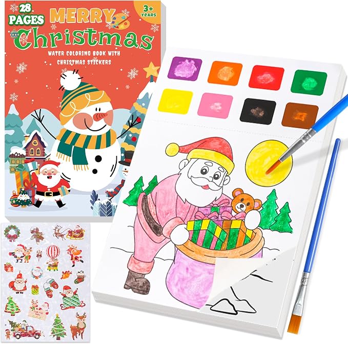 Yeolepor Christmas Crafts for Kids Toddlers Paint with Water Book & Sticker - skull painting