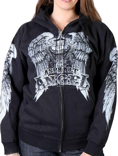 Hot Leathers Women’s Motorcycle Hoodie Collection – Ride-Ready Style in Premium Zip-Up Hoodies - skull hoodie