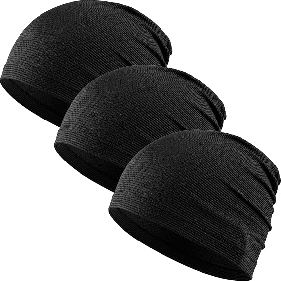 WTACTFUL 3-Pack Breathable Cooling Skull Cap for Men Women Thin Beanie - skull helmet