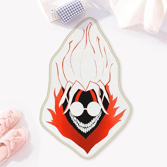 Allenjoy 19.7″ x 30.7″ Flaming Skull Bathroom Rugs Teeth and Glasses Mat Bathmat Rug Non Slip Washable