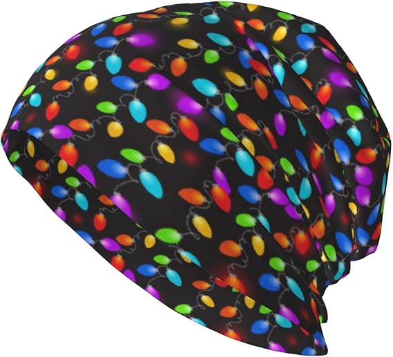 Beanie Hat for Men Women Slouchy Beanie Chemo Hat Cancer Headwear Soft Stretch Knitted Winter Warm Skull Cap - string light