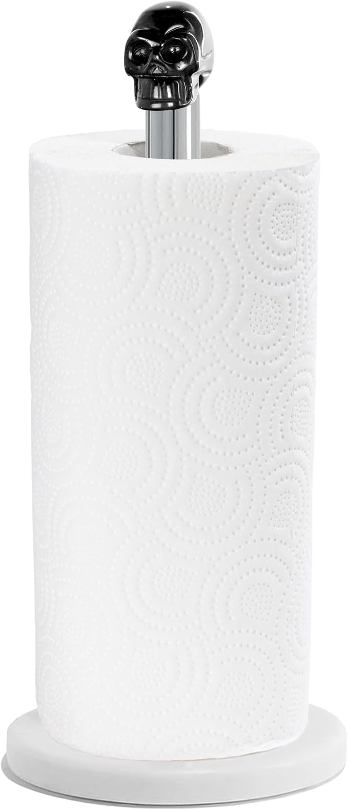 Homestia Marble Paper Towel Holder, Adjustable Rod, Halloween Skull Decor - skull toilet paper