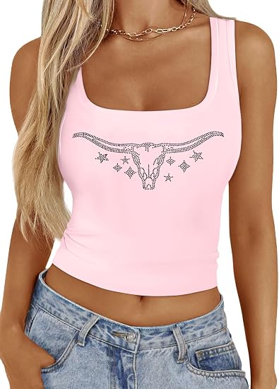 Country Music Tank Top Sparkly Cowgirl Graphic Shirts I'm The Problem Tee Country Music Crop Tops Western Music Fans Outfit - skull tank tops