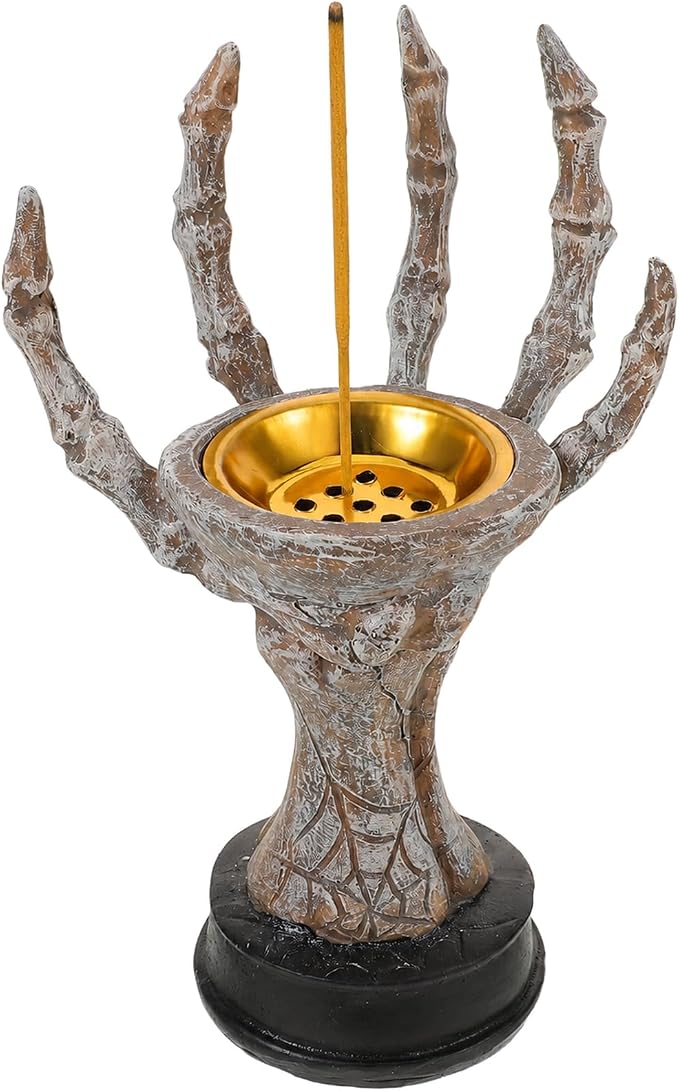 Ghost Claw Design Resin Incense Burner Light Grey - skull incense burner