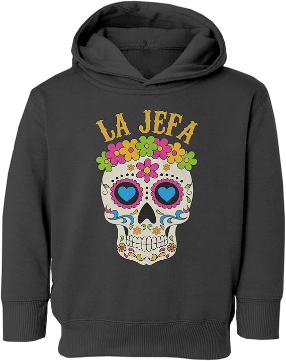 La Jefa Sugar Skull - Dia De Los Muertos Day of Dead Toddler Hooded Sweatshirt - skull sweatshirts