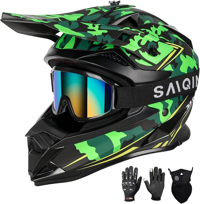 SPARK Adult Dirt Bike ATV Motocross Helmet for Men Women DOT Certified - skull helmet