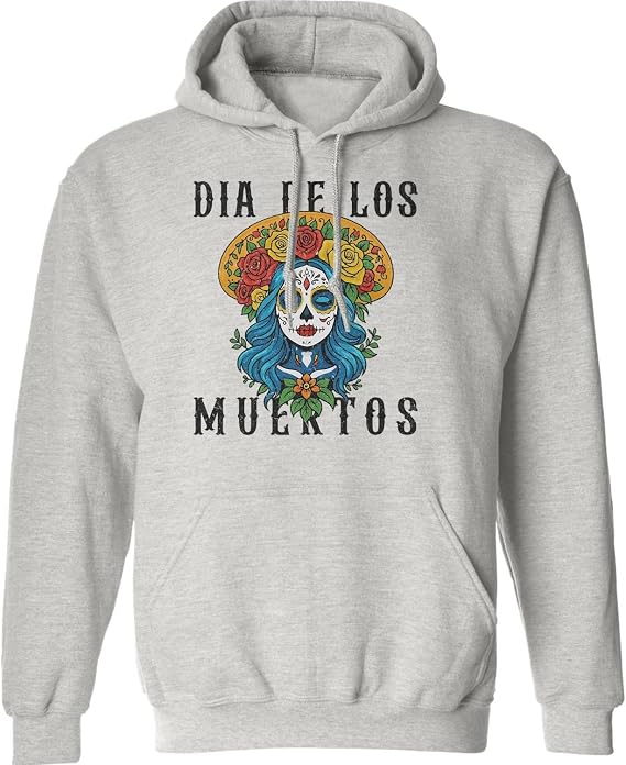 Day of the Dead Female Sugar Skull Dia De Los Muertos Unisex Hooded Sweatshirt - skull hoodie