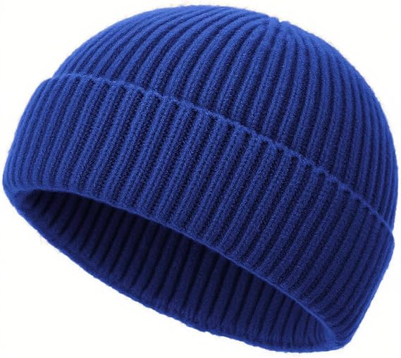 Wool Fisherman Beanies for Men Knit Fall Winter Beanie Hat Skull Cap - skull hat