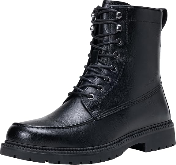 Jousen Men's Combat Boots Lace-Up Motorcycle Ankle Boots - sugar skull costume