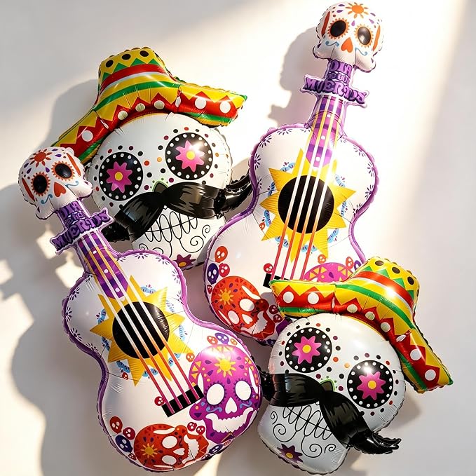 Sugar Skull Balloons Day of the Dead Balloons Day of the Dead Party Decorations Co-cooo Theme Birthday Party Decorations Mexican Fiesta Party Decor Halloween Decorations Dia De Los Muertos Decorations - skull inflatable