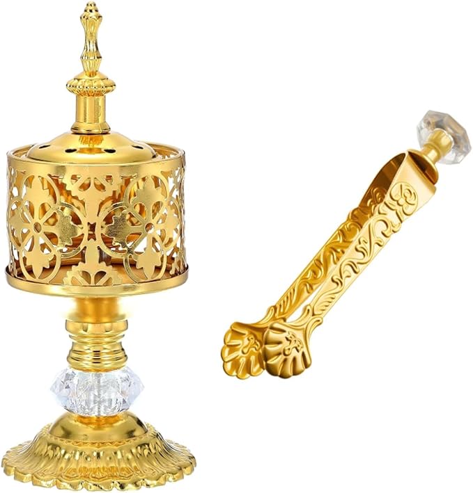 Lightweight Brass-Tone Bakhoor Burner, Middle Eastern Incense Burner - skull incense burner