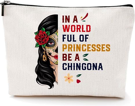 Mexican Girl Makeup Bag Skull Cosmetic Makeup Bag Badass Women Gift Travel - skull suitcase
