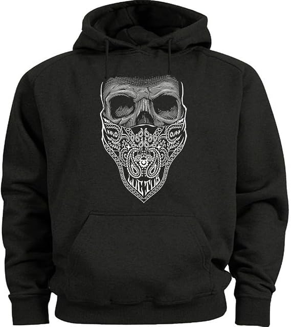 Bandana Gangster Skull Hoodie Men's Hooded Sweatshirt Gifts Accessories Clothing Apparel - skull hoodie