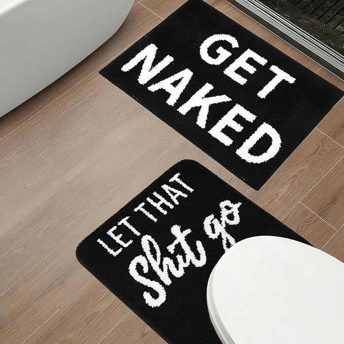 Drydiet 2 Pack Naked Let Toilet Rugs Set U-shaped