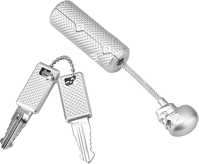 Luggage Lock with Keys for Travel Skull Suitcase Backpack Lock Flexible Ultra Secure Mini Key Padlock for Suitcases Living Home Trunk (Silver) - skull suitcase