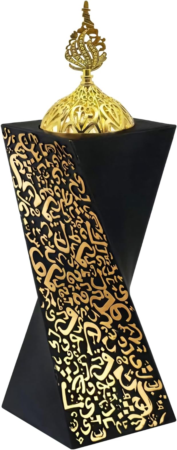 Frankincense Resin Incense Burner, 8.7 Inch Black and Golden Bakhoor Burner, Unique Rotating Shape Charcoal Incense Burner for Aromatherapy, Yoga, Spa, Meditation, Office Home Decor - skull incense burner