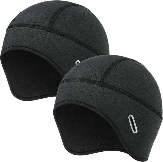 MELASA 2 Pack Winter Helmet Liner Skull Cap with Glasses Slots - skull helmet