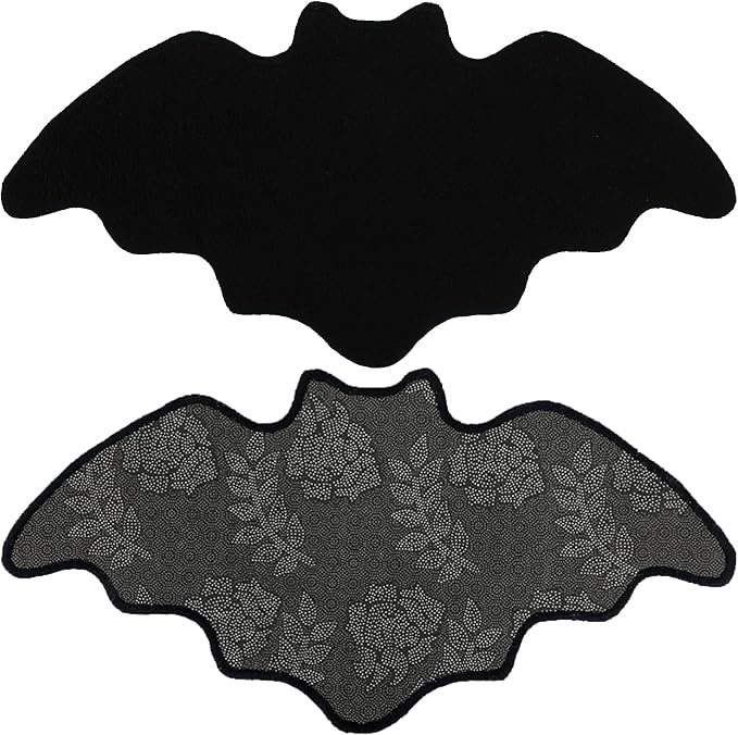 Non-Slip Bat Bath Mat,Gothic Spooky Halloween Bathroom Rug 30.1″x 15.1″