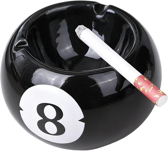 Gaolinci 8 Ball Ashtray, Decorative Ashtray for Bars and Billiards Room - skull ashtray