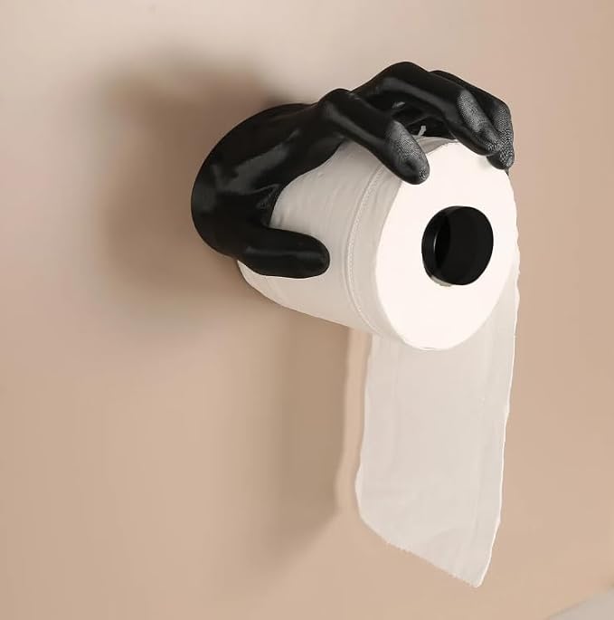 3D Ghost Hand Toilet Paper Holder, 3D Printed Gothic Wall Mounted Toilet Roll Holder, No Drill Easy Install Funny Spooky Bathroom Decor, Creative Toilet Tissue Holder for Halloween Bar Man Cave