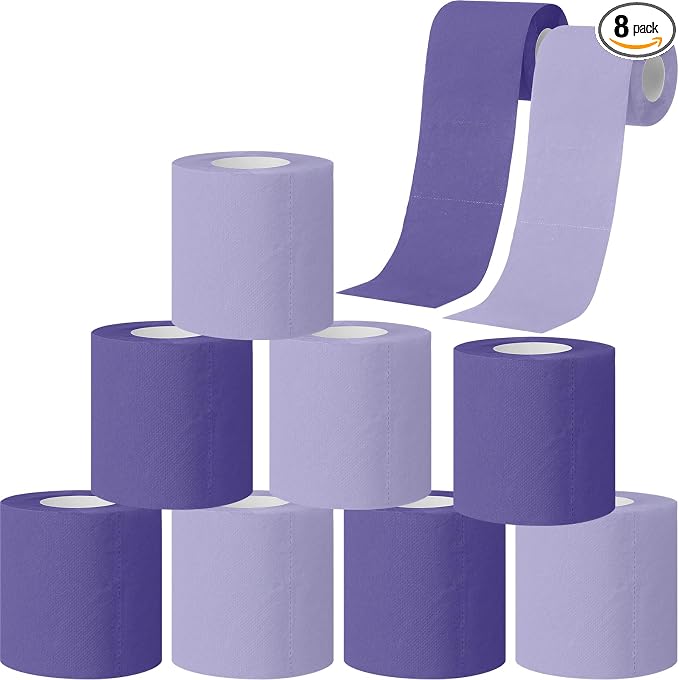 Gilprop 8 Rolls Colored Toilet Paper Multicolor, Purple - skull toilet paper