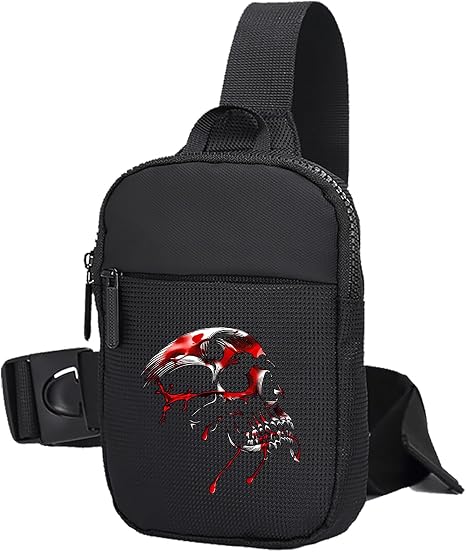 FOECBIR Small Travel Sling Bag For Men, Mini Sling Bags Waterproof For Women Crossbody Bag Chest Bags For Travel Work Sport (Red Skull, Small) - skull suitcase