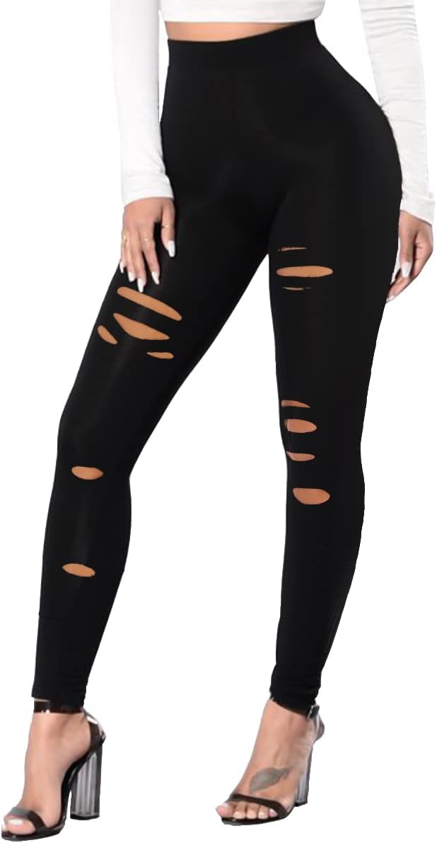 MOREFEEL Leggings with Pockets for Women, High Waisted Tummy Control Workout Hip Lift Yoga Pants Activewear - skull leggings