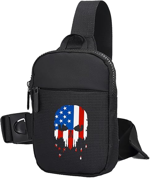 FOECBIR Small Travel Sling Bag For Men Women Waterproof For Mens Mini Crossbody Bag Men Chest Bags For Travel Work Sport - skull suitcase