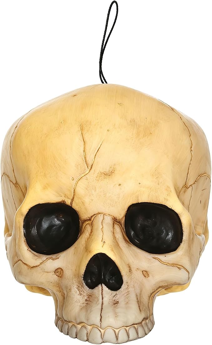 5.5″ Halloween Half Jawless Light Up Skull for Halloween Graveyard Outdoor Decor